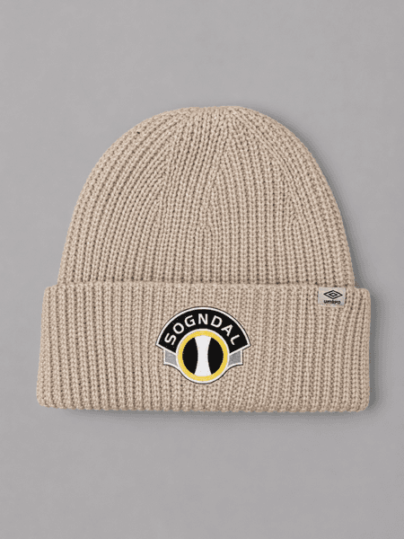 Sogndal strikkahue – lys beige